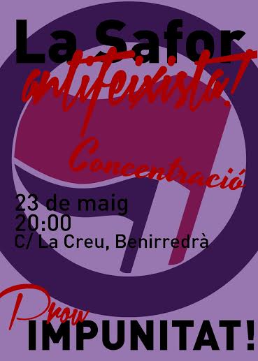 Prou impunitat! Contra les agressions feixistes a les Trobades d'Escoles en Valencià. [Benirredrà, divendres 23 a les 20h]