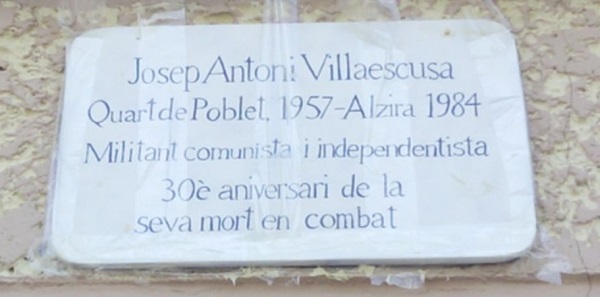 [València]: Homenatge a Toni Villaescusa en el 30é aniversari de la seua mort en combat